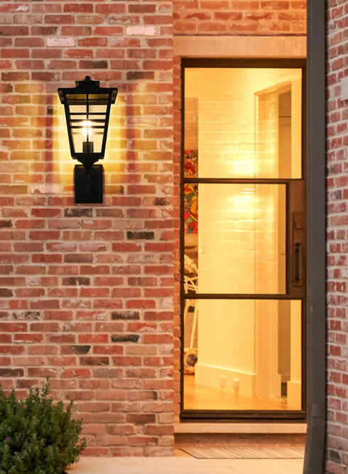 Elegant Lighting Macon 1 Light Wall sconce W8.5 Inch E10.5 Inch H19.5 Inch L1 in Black Model: OD303W20BK