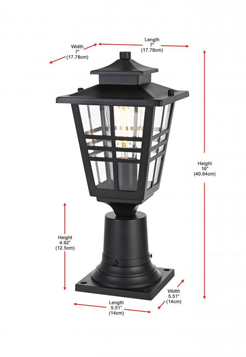 Elegant Lighting Macon 7 inch Outdoor Pendant in Black Model: OD303P16BK
