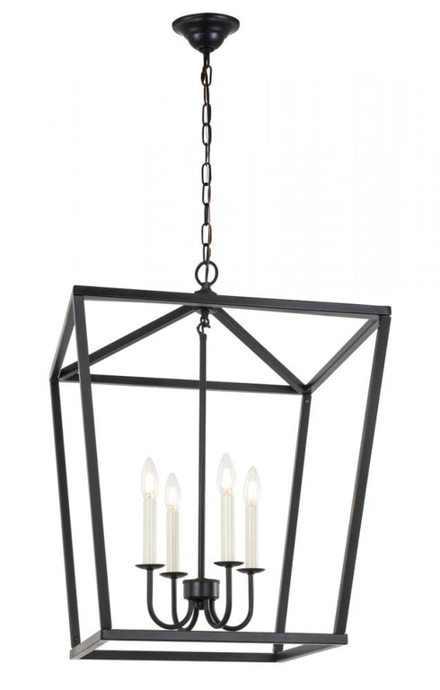 Elegant Lighting Maddox 4 light in Black pendant Model: LD6008D20BK