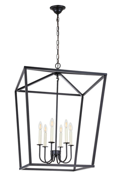 Elegant Lighting Maddox 6 light in Black chandelier Model: LD6008D24BK