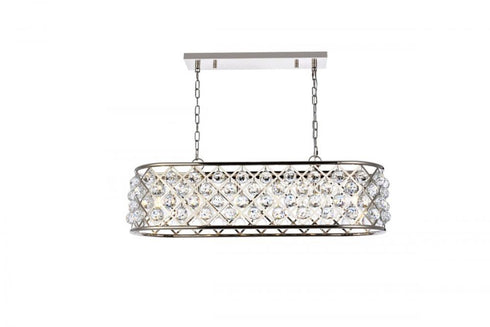 Elegant Lighting Madison 6 light in Matte Black Chandelier Golden Teak (Smoky) Royal Cut Crystal Model: 1216G40MB-GT/RC