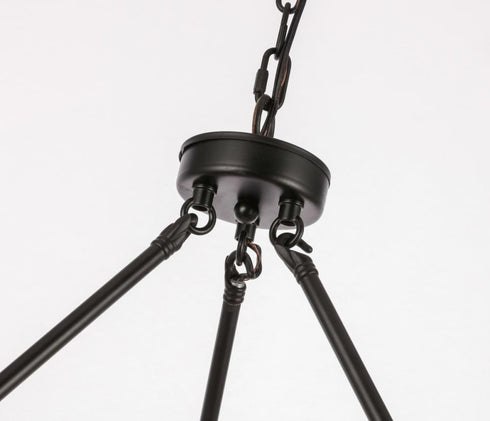 Elegant Lighting Maine 6 light in Black chandelier Model: LD6010D26BK