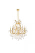 Elegant Lighting Maria Theresa 13 light in Chrome Chandelier Golden Teak (Smoky) Royal Cut Crystal Model: 2800D27C-GT/RC