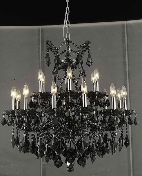 Elegant Lighting Maria Theresa 19 light in Black Chandelier Model: 2800D30B/SS