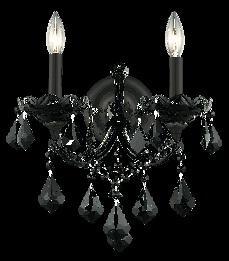Elegant Lighting Maria Theresa 2 light in Black Wall Sconce Model: 2800W2B/RC
