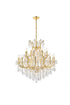 Elegant Lighting Maria Theresa 24 light in Chrome Chandelier Golden Teak (Smoky) Royal Cut Crystal Model: 2800D36C-GT/RC