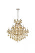 Elegant Lighting Maria Theresa 24 light in Chrome Chandelier Golden Teak (Smoky) Royal Cut Crystal Model: 2800D36C-GT/RC