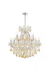 Elegant Lighting Maria Theresa 24 light in Chrome Chandelier Golden Teak (Smoky) Royal Cut Crystal Model: 2800D36C-GT/RC
