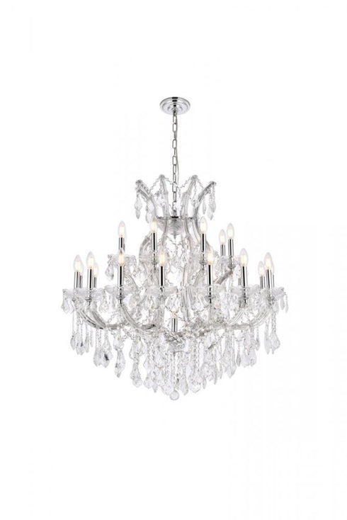 Elegant Lighting Maria Theresa 24 light in Chrome Chandelier Golden Teak (Smoky) Royal Cut Crystal Model: 2800D36C-GT/RC