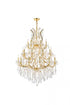 Elegant Lighting Maria Theresa 28 light in Chrome Chandelier Golden Teak (Smoky) Royal Cut Crystal Model: 2800D38C-GT/RC