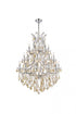 Elegant Lighting Maria Theresa 28 light in Chrome Chandelier Golden Teak (Smoky) Royal Cut Crystal Model: 2800D38C-GT/RC
