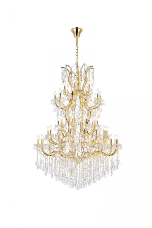 Elegant Lighting Maria Theresa 61 light in Chrome Chandelier Golden Teak (Smoky) Royal Cut Crystal Model: 2800G54C-GT/RC