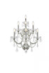 Elegant Lighting Maria Theresa 7 light in Chrome Wall Sconce Golden Teak (Smoky) Royal Cut Crystal Model: 2800W7C-GT/RC