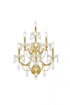Elegant Lighting Maria Theresa 7 light in Chrome Wall Sconce Golden Teak (Smoky) Royal Cut Crystal Model: 2800W7C-GT/RC