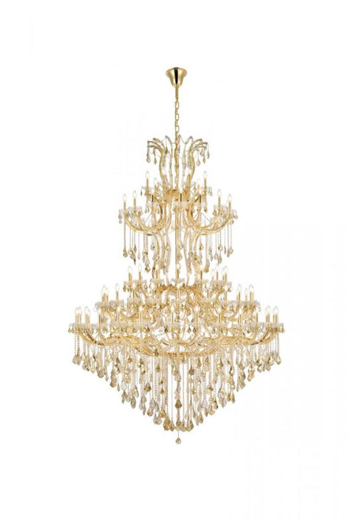 Elegant Lighting Maria Theresa 85 light in Chrome Chandelier Golden Teak (Smoky) Royal Cut Crystal Model: 2800G96C-GT/RC