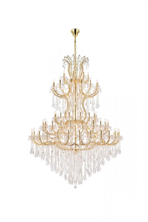Elegant Lighting Maria Theresa 85 light in Chrome Chandelier Golden Teak (Smoky) Royal Cut Crystal Model: 2800G96C-GT/RC