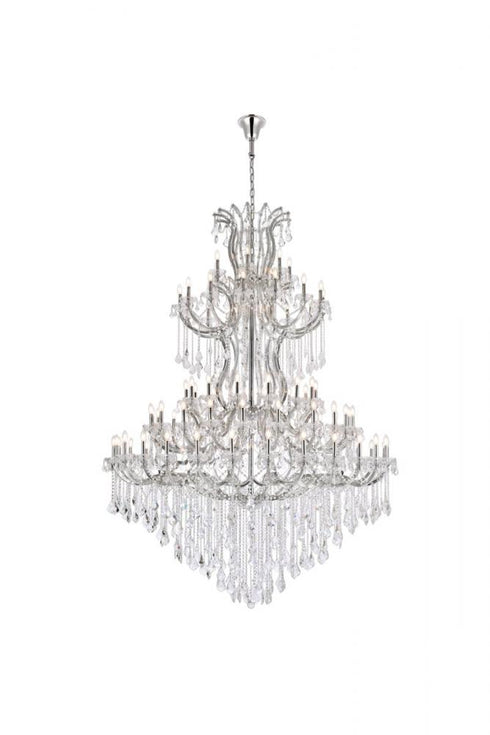 Elegant Lighting Maria Theresa 85 light in Chrome Chandelier Golden Teak (Smoky) Royal Cut Crystal Model: 2800G96C-GT/RC