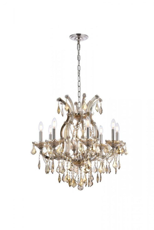 Elegant Lighting Maria Theresa 9 light in Chrome Chandelier Clear Royal Cut Crystal Model: 2800D26C/RC