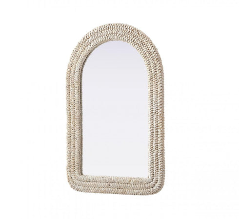 Elegant Lighting Marlowe Arch Cornhusk Mirror 24x36 Inch in Linen White Model: MR4G2436LN
