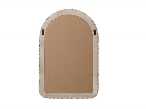 Elegant Lighting Marlowe Arch Cornhusk Mirror 24x36 Inch in Linen White Model: MR4G2436LN