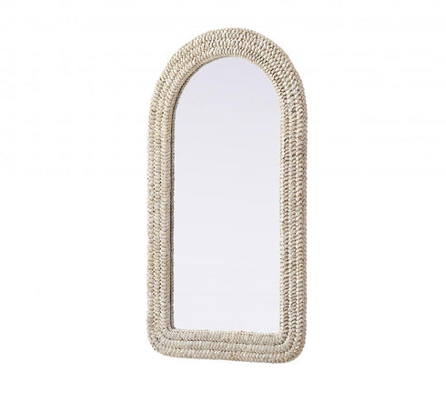 Elegant Lighting Marlowe Arch Cornhusk Mirror 24x42 Inch in Linen White Model: MR4G2442LN