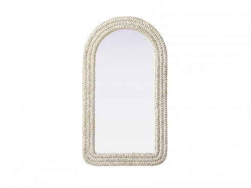 Elegant Lighting Marlowe Arch Cornhusk Mirror 24x42 Inch in Linen White Model: MR4G2442LN