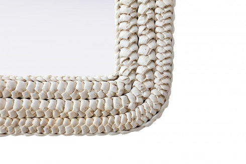 Elegant Lighting Marlowe Arch Cornhusk Mirror 27x36 Inch in Linen White Model: MR4G2736LN