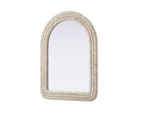 Elegant Lighting Marlowe Arch Cornhusk Mirror 27x36 Inch in Linen White Model: MR4G2736LN