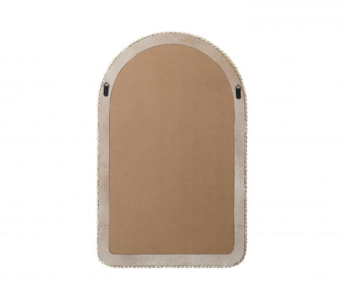Elegant Lighting Marlowe Arch Cornhusk Mirror 27x42 Inch in Linen White Model: MR4G2742LN