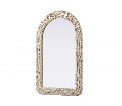 Elegant Lighting Marlowe Arch Cornhusk Mirror 27x42 Inch in Linen White Model: MR4G2742LN