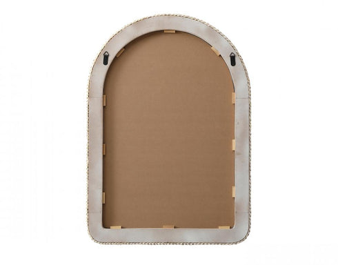 Elegant Lighting Marlowe Arch Cornhusk Mirror 30x42 Inch in Linen White Model: MR4G3042LN