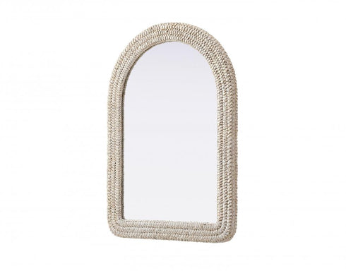 Elegant Lighting Marlowe Arch Cornhusk Mirror 30x42 Inch in Linen White Model: MR4G3042LN
