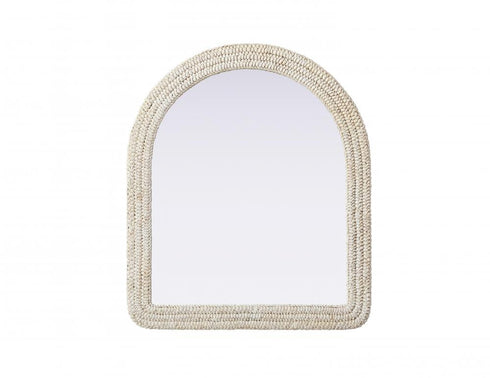 Elegant Lighting Marlowe Arch Cornhusk Mirror 36x42 Inch in Linen White Model: MR4G3642LN