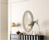 Elegant Lighting Marlowe Oval Cornhusk Mirror 24x42 Inch in Linen White Model: MR4C2442LN