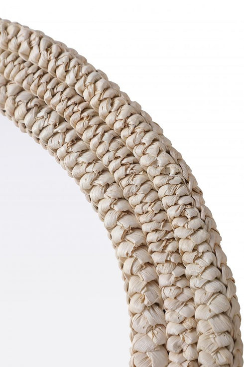 Elegant Lighting Marlowe Oval Cornhusk Mirror 27x36 Inch in Linen White Model: MR4C2736LN