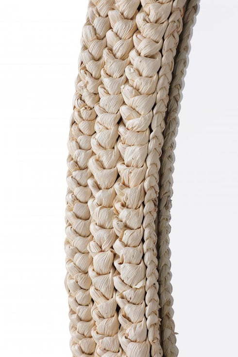 Elegant Lighting Marlowe Oval Cornhusk Mirror 27x42 Inch in Linen White Model: MR4C2742LN