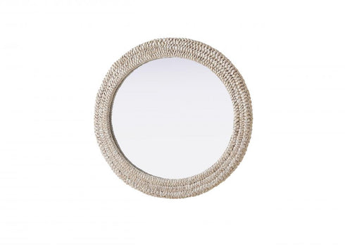 Elegant Lighting Marlowe Oval Cornhusk Mirror 30x36 Inch in Linen White Model: MR4C3036LN