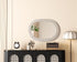 Elegant Lighting Marlowe Oval Cornhusk Mirror 30x42 Inch in Linen White Model: MR4C3042LN