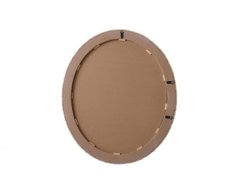 Elegant Lighting Marlowe Oval Cornhusk Mirror 36x42 Inch in Linen White Model: MR4C3642LN