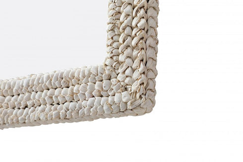 Elegant Lighting Marlowe Rectangle Cornhusk Mirror 24x36 Inch in Linen White Model: MR4A2436LN