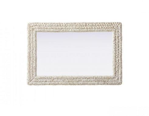 Elegant Lighting Marlowe Rectangle Cornhusk Mirror 24x36 Inch in Linen White Model: MR4A2436LN