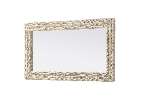 Elegant Lighting Marlowe Rectangle Cornhusk Mirror 24x42 Inch in Linen White Model: MR4A2442LN
