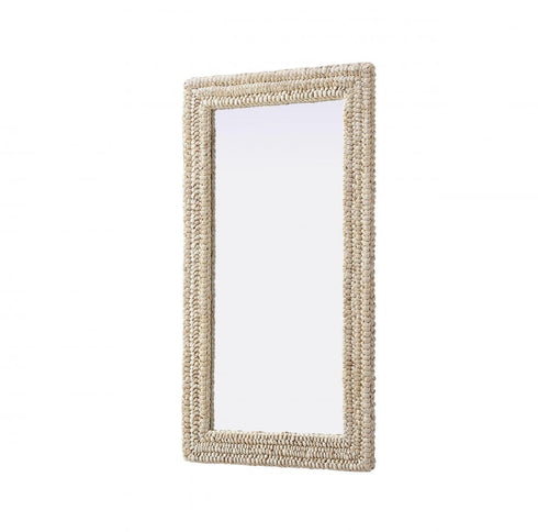 Elegant Lighting Marlowe Rectangle Cornhusk Mirror 24x42 Inch in Linen White Model: MR4A2442LN