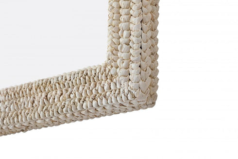 Elegant Lighting Marlowe Rectangle Cornhusk Mirror 24x60 Inch in Linen White Model: MR4A2460LN