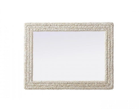 Elegant Lighting Marlowe Rectangle Cornhusk Mirror 27x36 Inch in Linen White Model: MR4A2736LN
