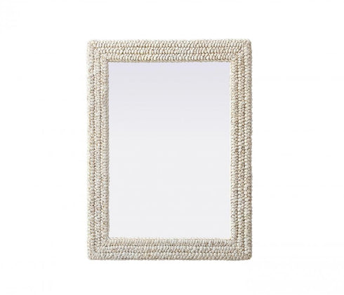 Elegant Lighting Marlowe Rectangle Cornhusk Mirror 27x36 Inch in Linen White Model: MR4A2736LN