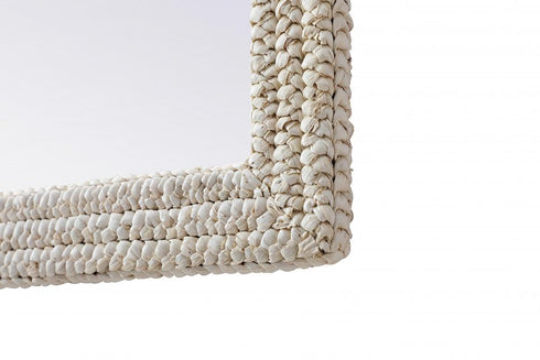 Elegant Lighting Marlowe Rectangle Cornhusk Mirror 27x36 Inch in Linen White Model: MR4A2736LN