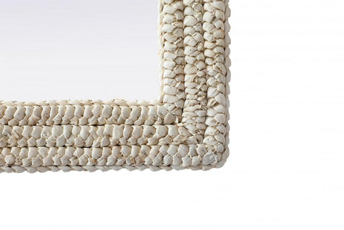 Elegant Lighting Marlowe Rectangle Cornhusk Mirror 27x42 Inch in Linen White Model: MR4A2742LN