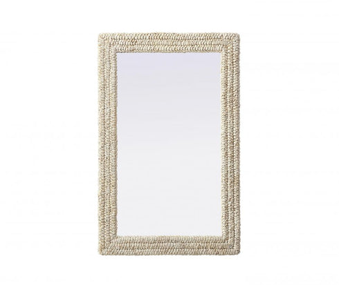 Elegant Lighting Marlowe Rectangle Cornhusk Mirror 27x42 Inch in Linen White Model: MR4A2742LN