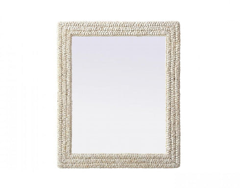 Elegant Lighting Marlowe Rectangle Cornhusk Mirror 30x36 Inch in Linen White Model: MR4A3036LN